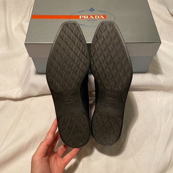 Blue Prada Square Toe Oxfords - Picture 8 of 8
